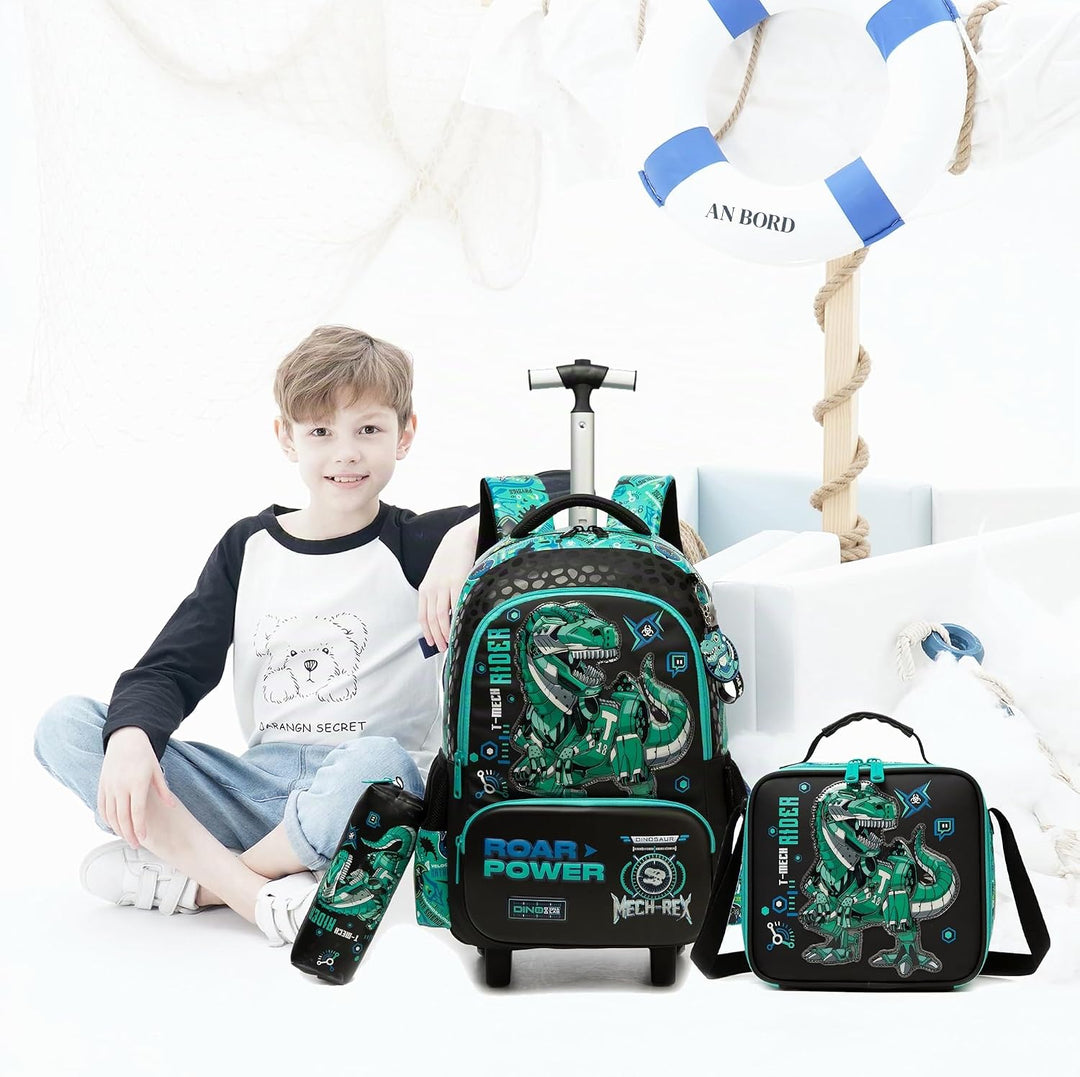 HTgroce Schulranzen mit Rollen, Rucksack mit Trolley für Kinder, Rucksack Trolley die erste Klasse G