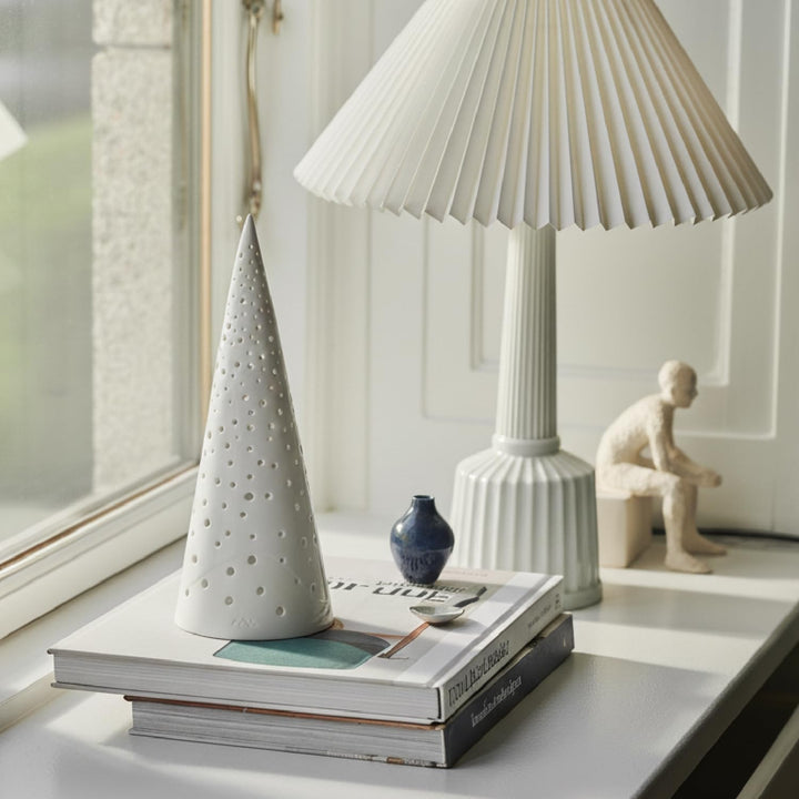 Kähler Teelichthalter hoch H30 cm Nobili Sammlerobjekt dänisches Design, Weiss 28,5 cm Schnee Weiss,