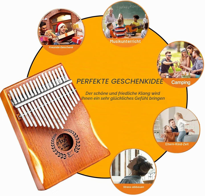 Kalimba Daumen Klavier 17 Schlüssel, Tragbare Fingerklavier -Marimbas Mit Tragensack, Schnelles Song