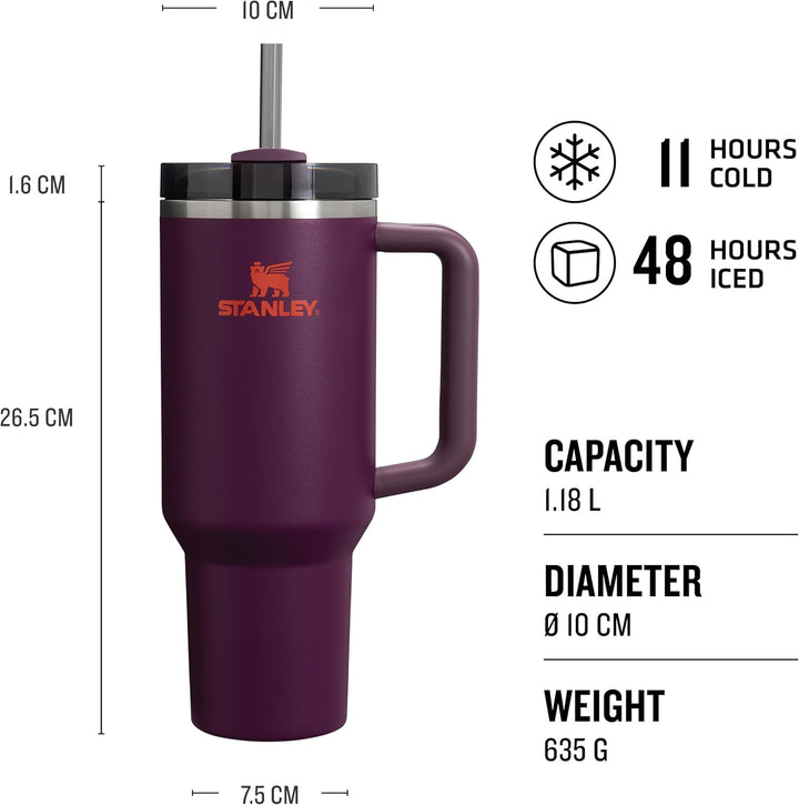 Stanley Quencher H2.0 Flowstate Trinkflasche Mit Strohhalm 1.2L - Thermobecher Kühlt 11 Stunden - 48