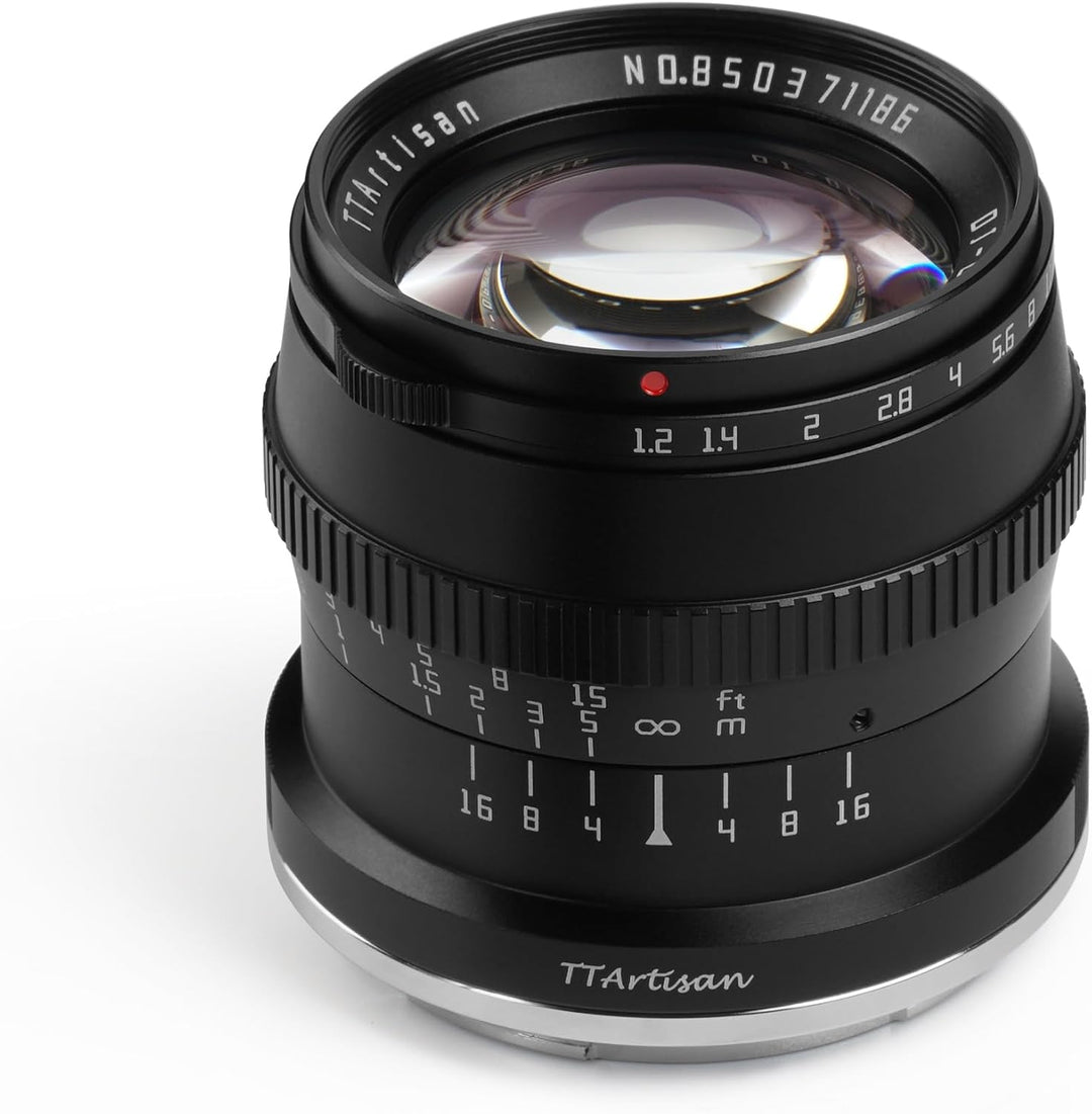 TT Artisan 50mm F1.2 APS-C Objektiv Anschluss Nikon Z Mount Black Manueller Fokus optischer Aufbau 1