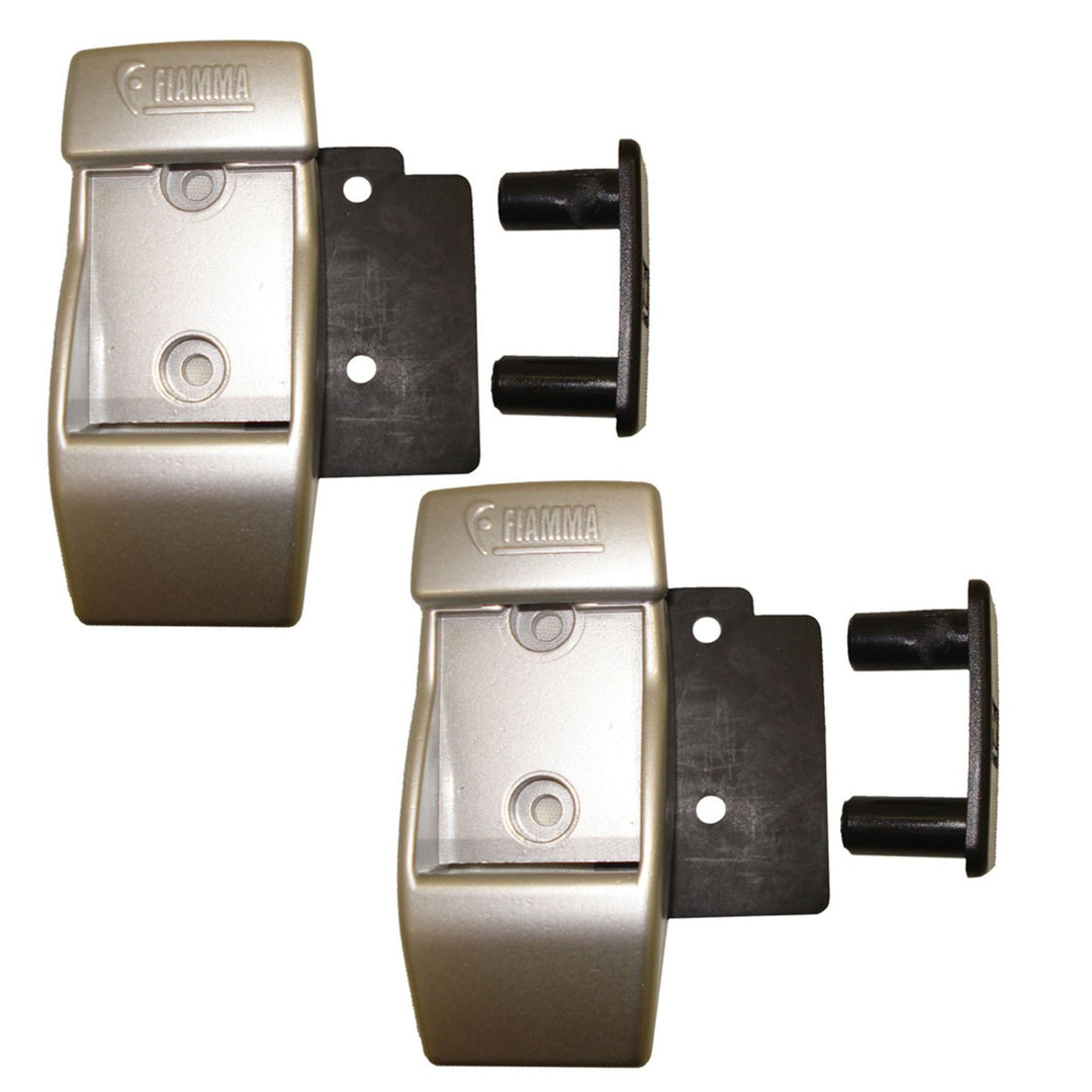 Fiamma 98655-728 WALL BRACKETS – Wandhalterungen Alu - silber, 97 x 111 x 36 mm Single, Single