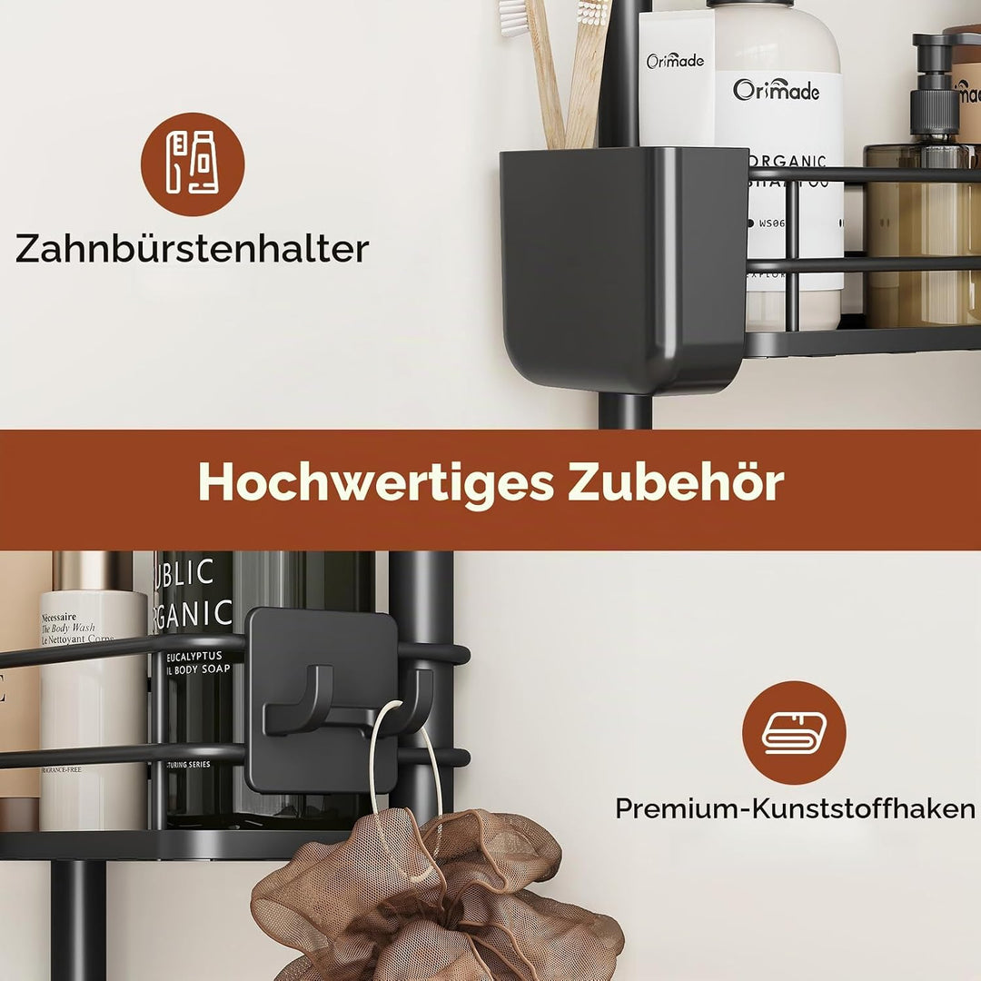 Orimade 2 Stück Duschregal Stehend Rostfrei,Ecke Duschablage Freistehende, Duschablage ohne Bohren f