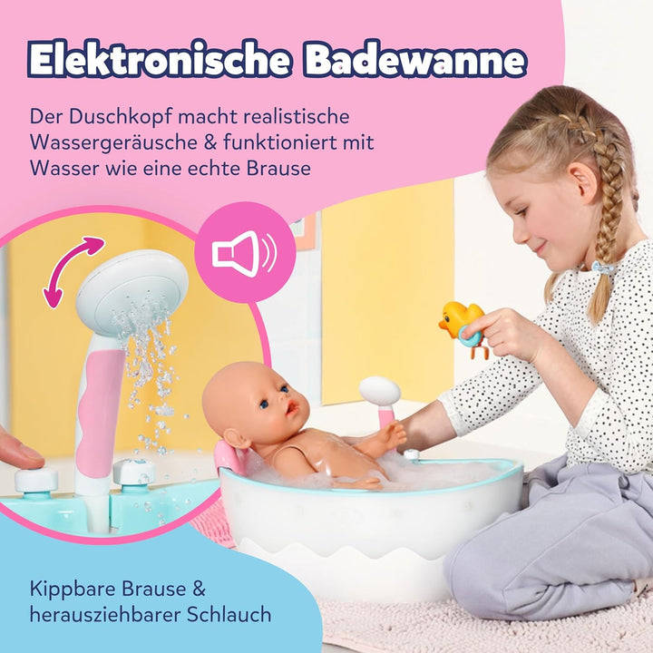 Zapf Creation 832691 BABY born Bath Badewanne - Puppenbadewanne mit Farbwechsel- und Soundfunktion,