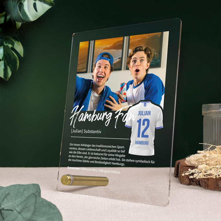 Hamburg Geschenk personalisiert - Acryl Geschenk - Definition: Hamburg Fan - Hamburg Fanartikel, Ham
