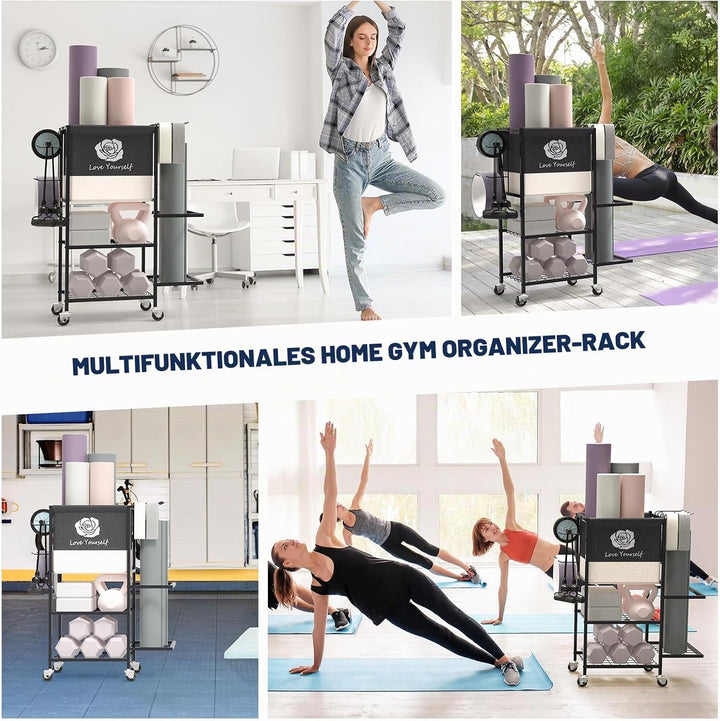 Aufbewahrungsregal für Yogamatte, Heim-Fitnessstudio, Workout-Ausrüstung, Organizer, Fitness-Gewicht