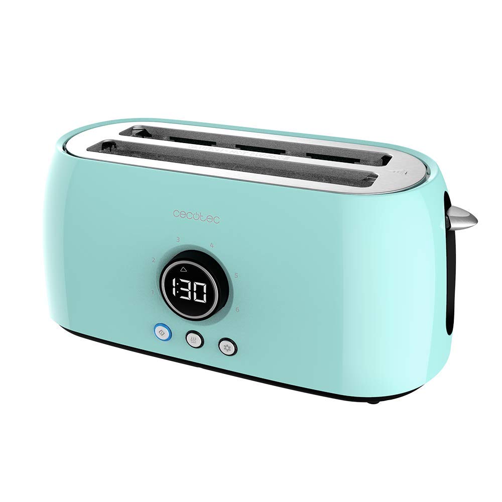 Cecotec Tostadora Digital ClassicToast 15000 Blue Extra Double. 1500 W, 2 Ranuras largas extraanchas