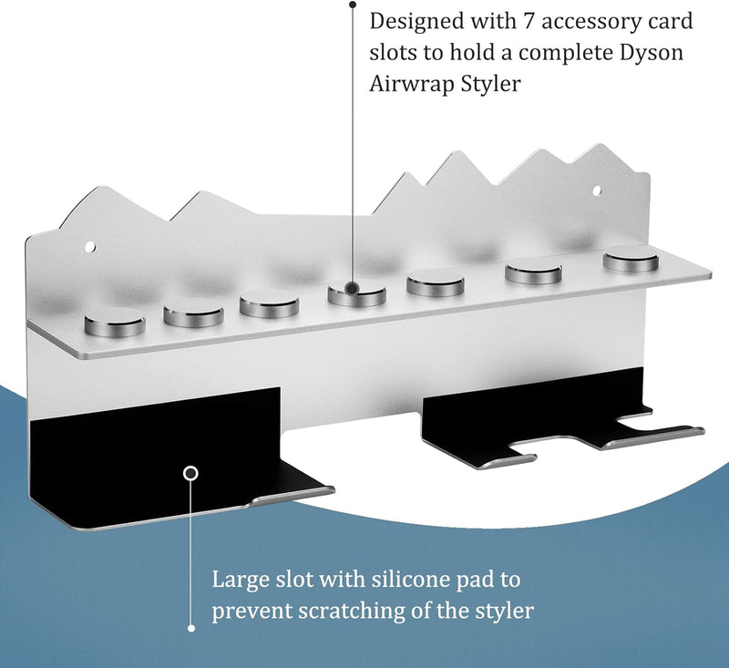 Kyrio Wandhalterung für Dyson Haartrockner Airwrap Styler Lockenwickler und 7 Locken Barrels Curling
