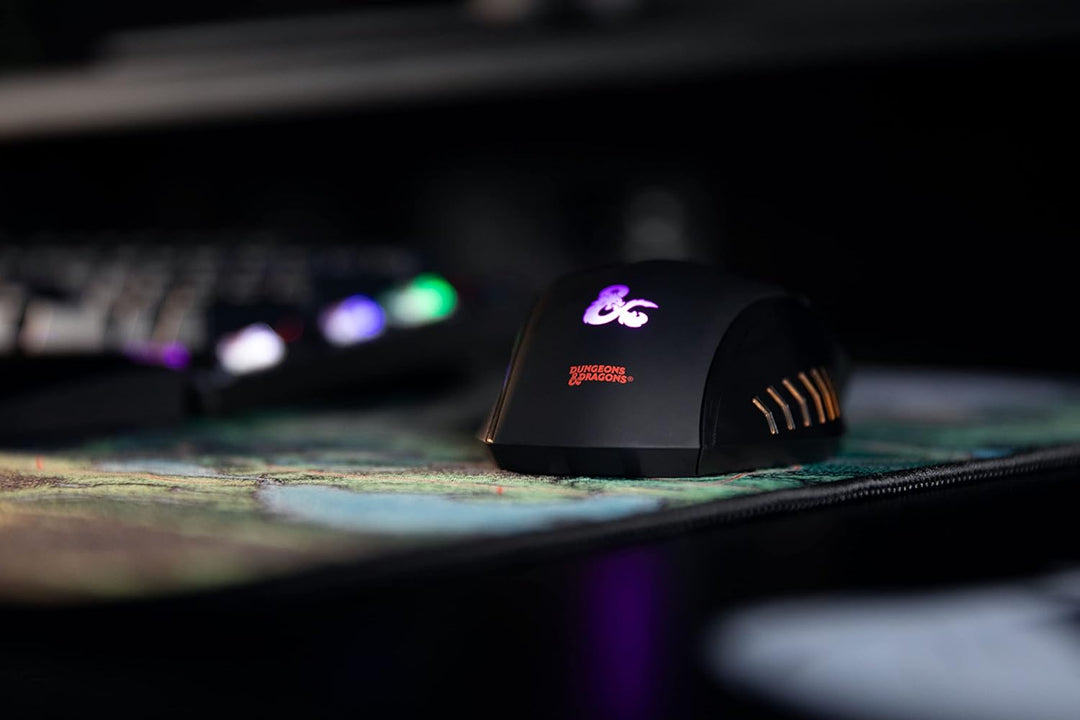 Konix Dungeons &amp; Dragons Gaming-Maus für PC - 6 Tasten - 1,8 m Kabel - USB-Anschluss - Schwarz und R