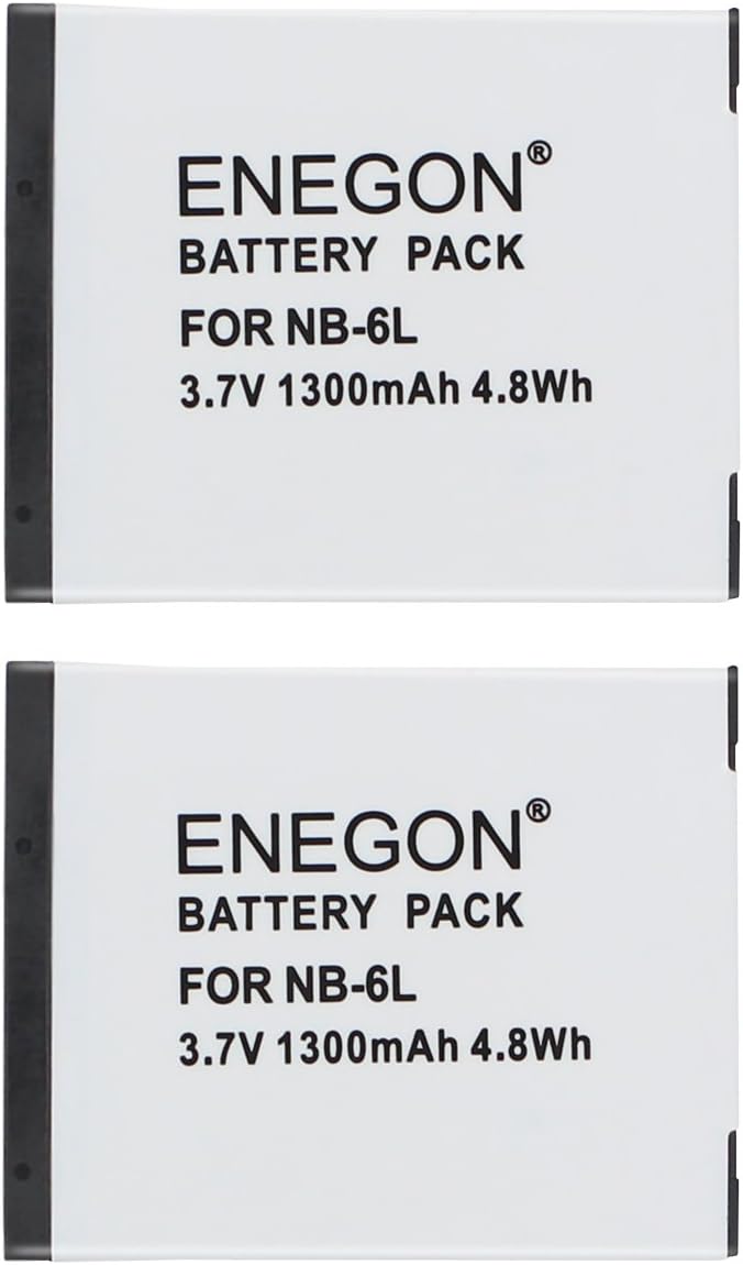 ENEGON Ersatzbatterie (2 Stück) und Ladegerät für Canon NB-6L, NB-6LH, CB-2LY und Canon PowerShot SX
