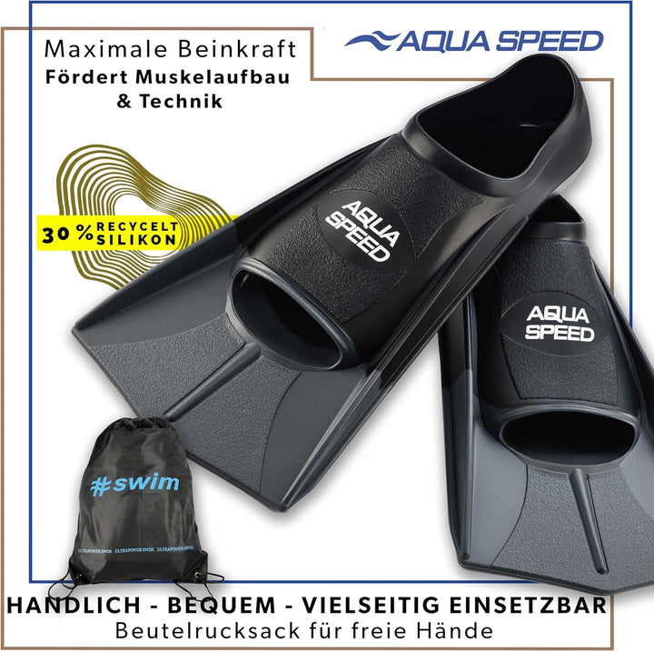 Aqua Speed Kurze Schwimmflossen für Erwachsene und Kinder I HIGH TECH | weiche Trainingsflossen I le