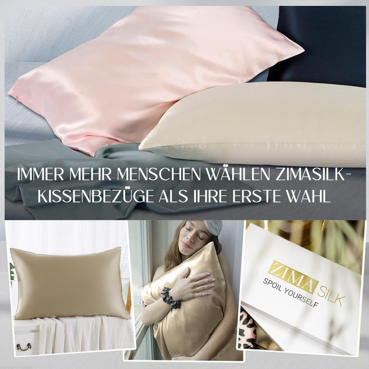 ZIMASILK Kissenbezug aus 100% Seide für Haare und Haut. Doppelseitige 19 Momme Reine Maulbeerseide K