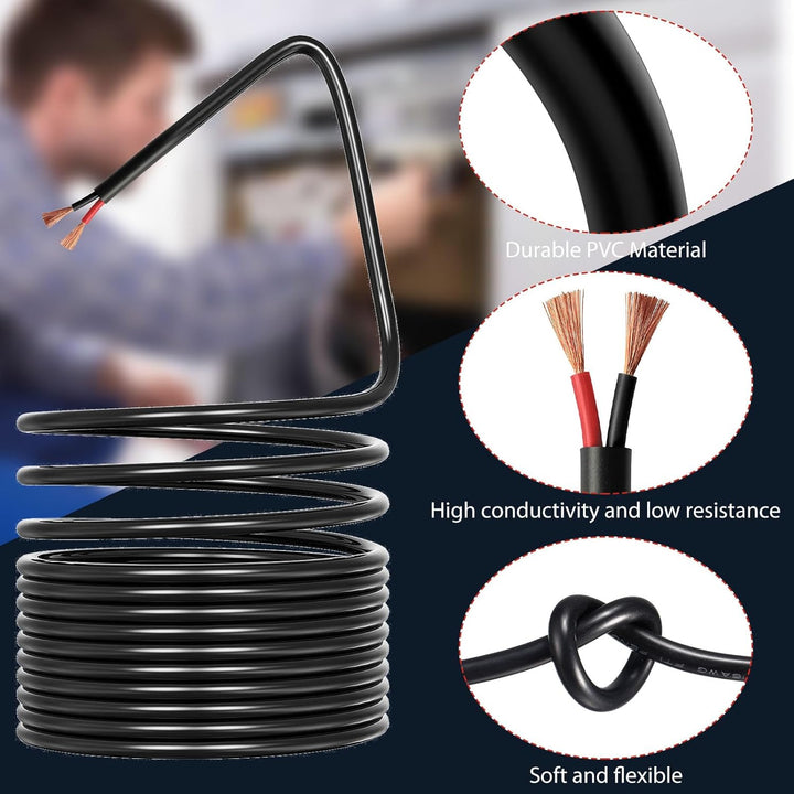 Elektrischer Draht 2 Adrig Kabel 2×0,5mm² 10M 20AWG 300V Impedanz Fahrzeugleitung Kabel 2 Leiter Kup