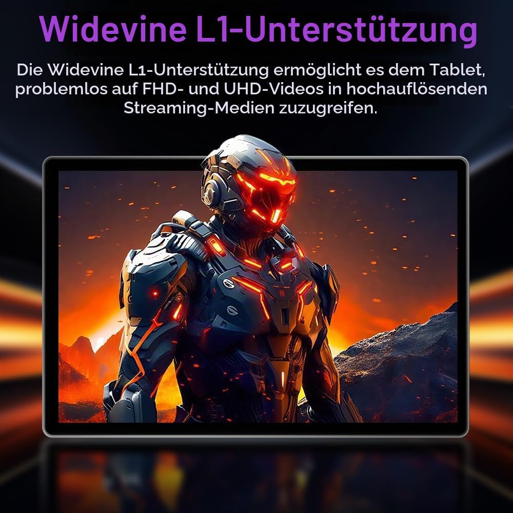 Crelander 10,1 Zoll Android 16 Tablet, 12GB+128GB Android Tablet, 5000mAh Akku, 1280x800 Touchscreen