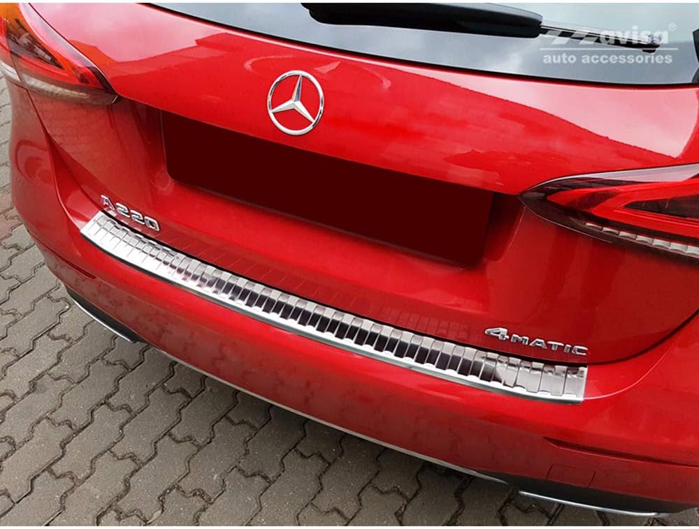 Edelstahl Heckstossstangenschutz kompatibel mit Mercedes A-Klasse W177 HB 2018- inkl. AMG & EQ 'Ribs