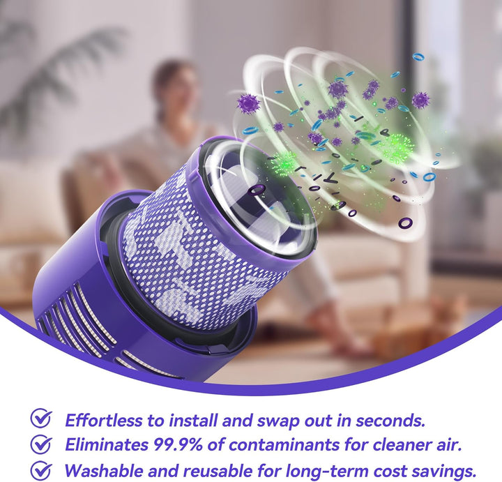 4 HEPA-Filter für Dyson V10 / SV12, kompatibel mit V10 Cyclone, Absolute, Animal, Motorhead, Total C