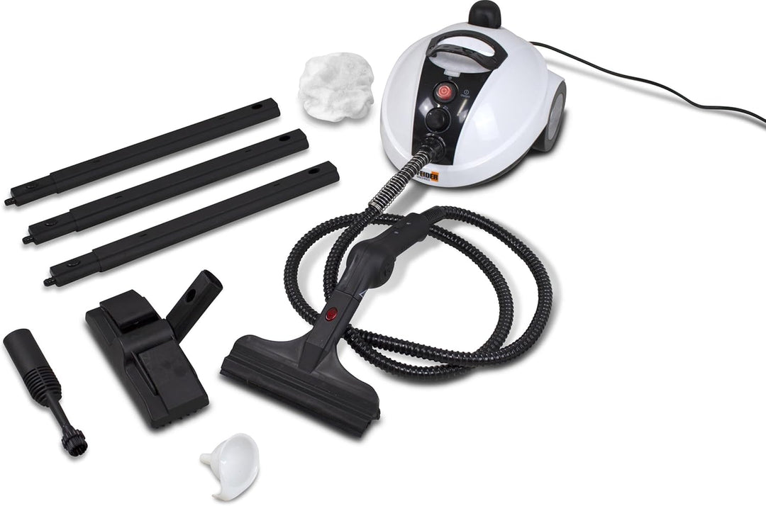 FEIDER FHNVT1300 Dampfreiniger 1300W mit Accessoires - Bodenbürste, Mikrofasertuch, Rundbürste, Verl