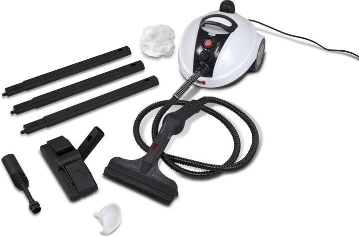 FEIDER FHNVT1300 Dampfreiniger 1300W mit Accessoires - Bodenbürste, Mikrofasertuch, Rundbürste, Verl