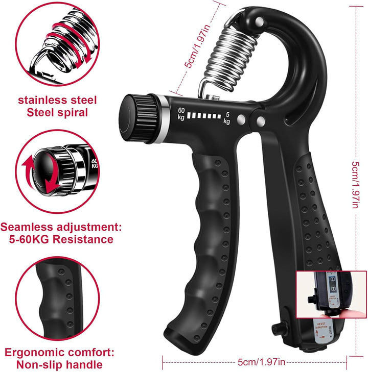 Handtrainer Fingertrainer, (6 Pcs) Verstellbarer Unterarmtrainer Griffkraft Trainer Krafttraining Gr