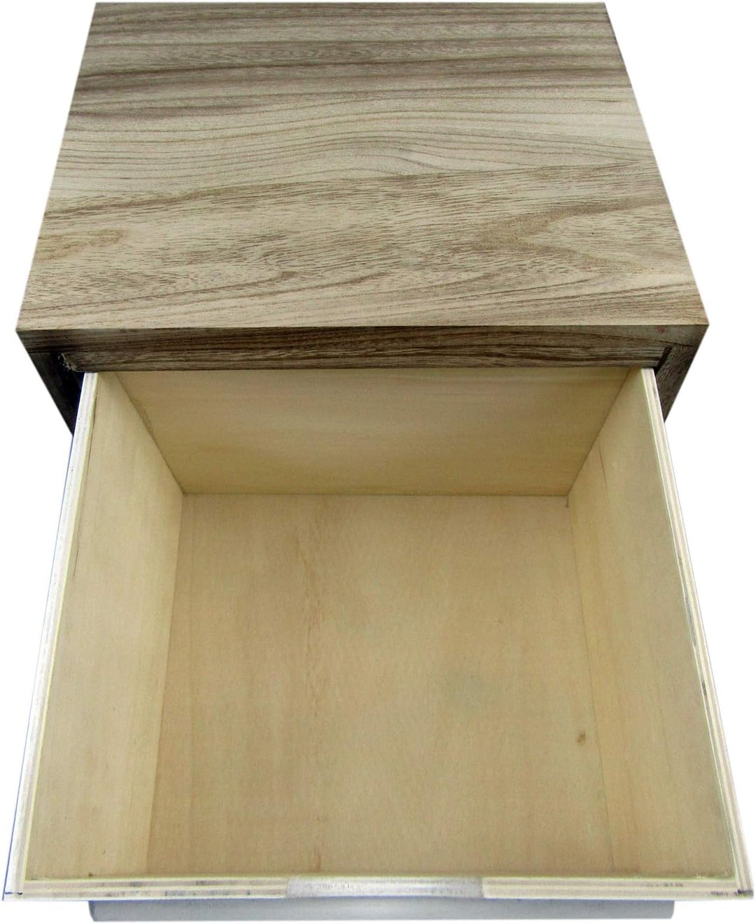 Rebecca Mobili Schmaler Nachttisch, Kommode mit 3 Schubladen, skandinavischer Stil, Holz, Hellbraun