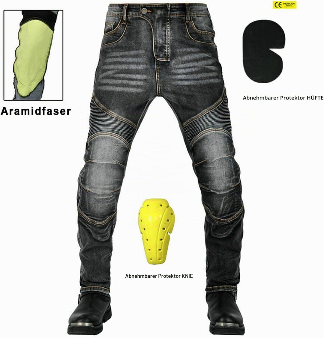 GEBIN Motorradhose Herren, Motorrad Jeans Herren mit Protektoren, Aramidfaser Jeans Herren Motorrad,