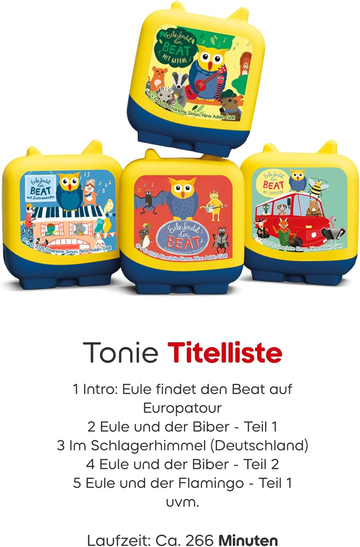 tonies Hörfigur für Toniebox, Eule findet den Beat – Die grosse Sammler-Edition (4 Alben: Musikwelt,