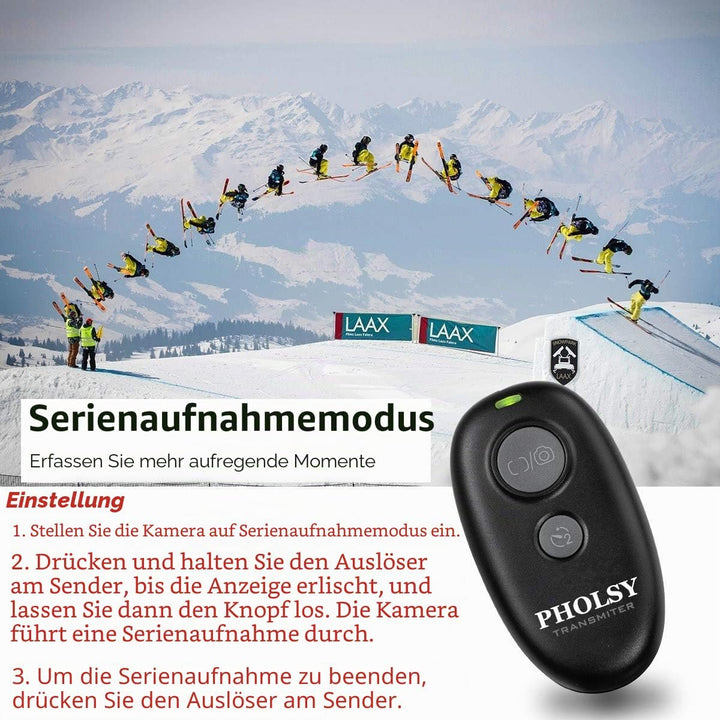 PHOLSY Kabellose Kamera Fernauslöser Auslöser Fernbedienung Kompatibel mit Olympus E-M1 E-M5 II E-M5
