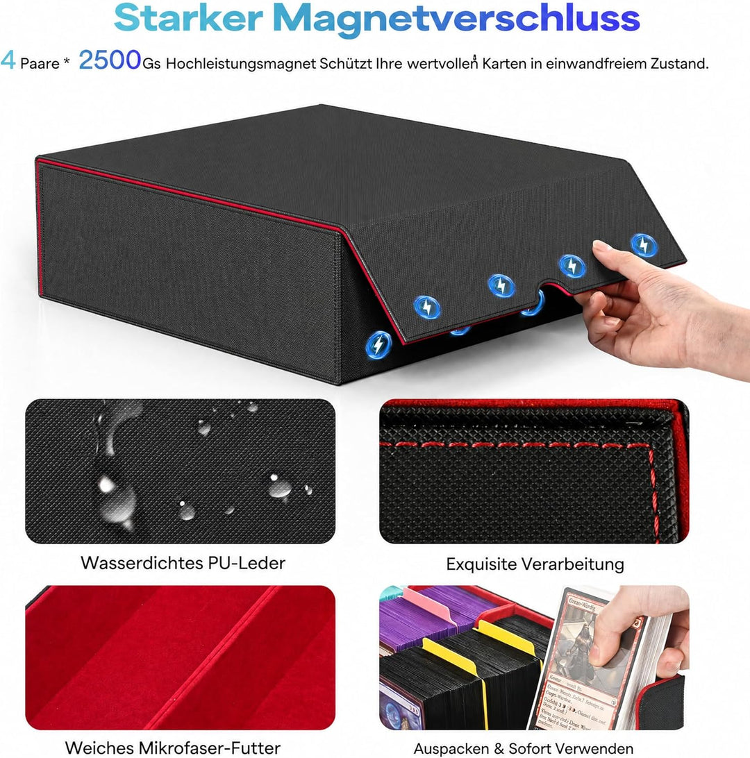 Kartenaufbewahrungsbox für Trading Cards, 2400+ MTG Commander Deck Box mit 24pcs bunten Teilern, Kar