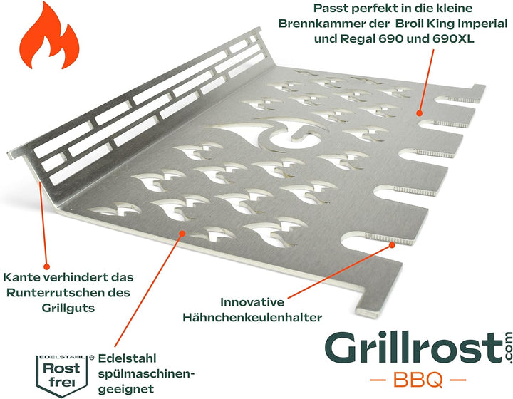 Grillrost.com Das Original Edelstahl Multistation | Warmhalterost für Broil King Imperial 690 / 690X