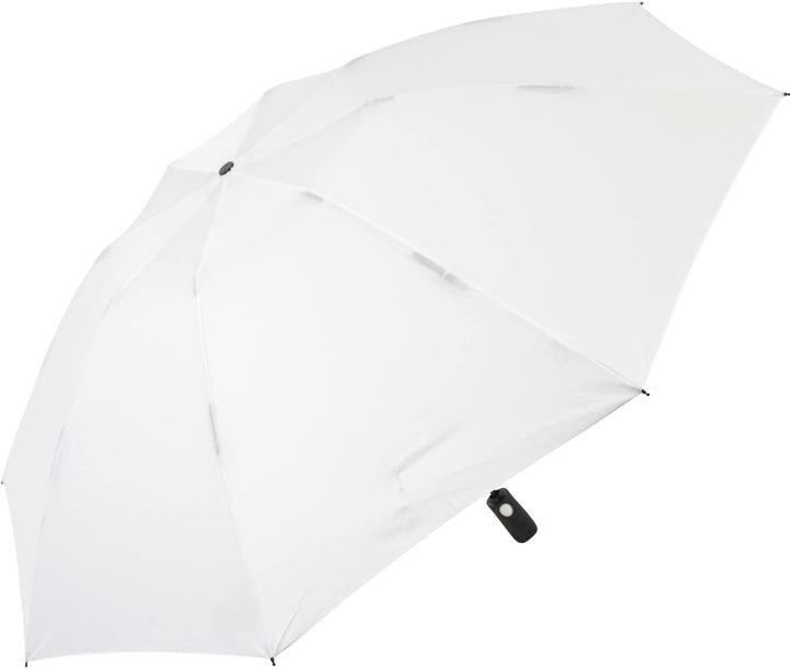 iX-brella Reverse umgekehrt öffnender Fiberglas-Taschenschirm mit farbigen Speichen - weiss, Weiss