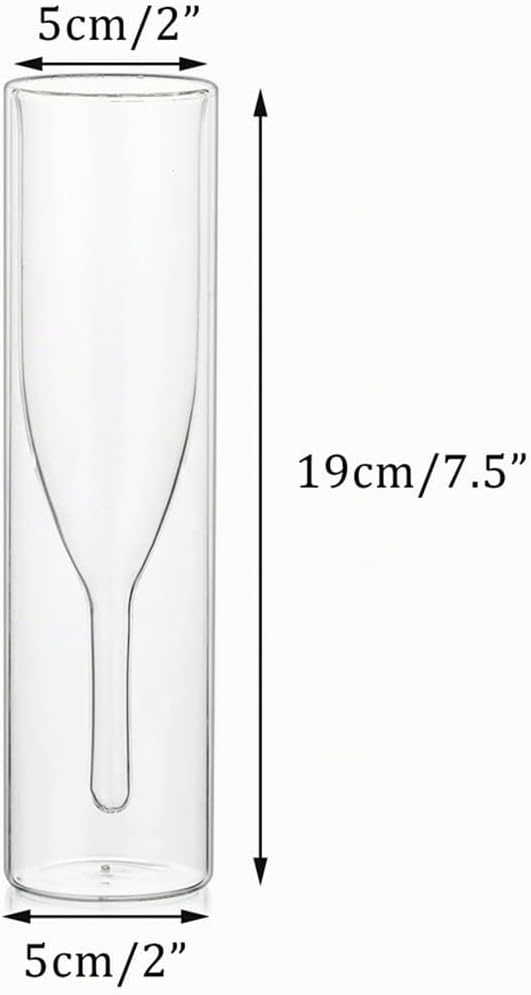 Sziqiqi Massive Doppelwandige Champagnerglas Kristallgläser, Classics Tulip Goblet Stemless Clear Gl