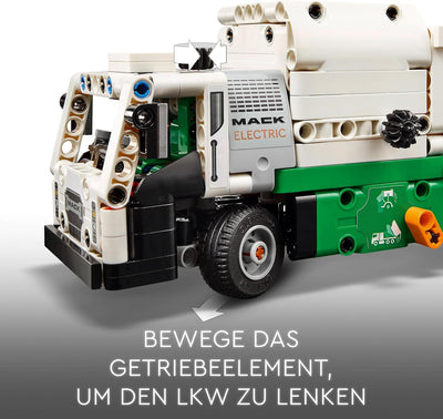 Lego Technic Mack LR Electric Müllwagen, Müllauto-Modell für Recycling-Rollenspiele, Baubares LKW-Sp