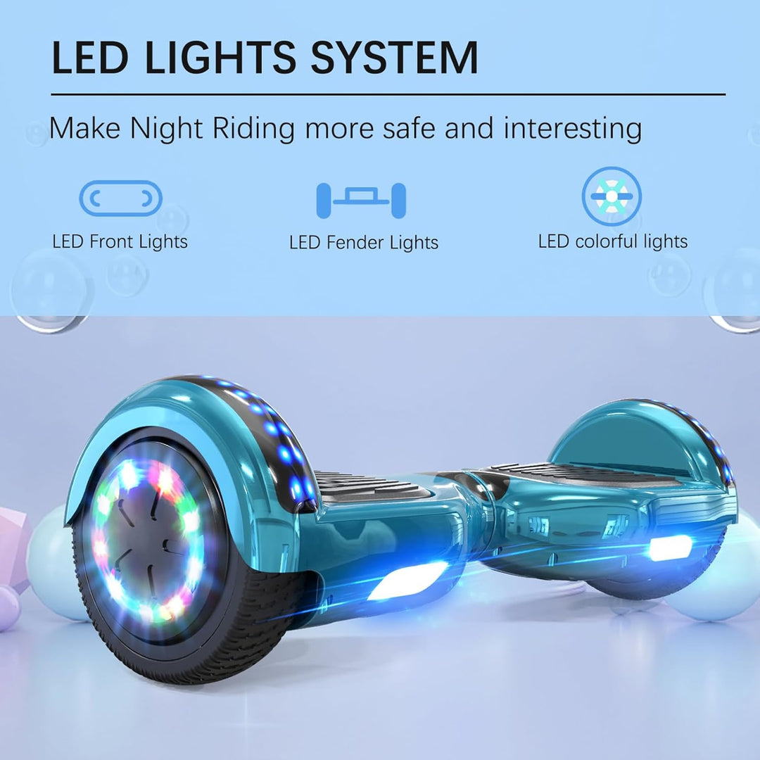 RCB Hoverboards 6,5 Zoll Skateboard Kinder und Jugendliche Hoverboards mit Bluetooth - Led Licht Seg