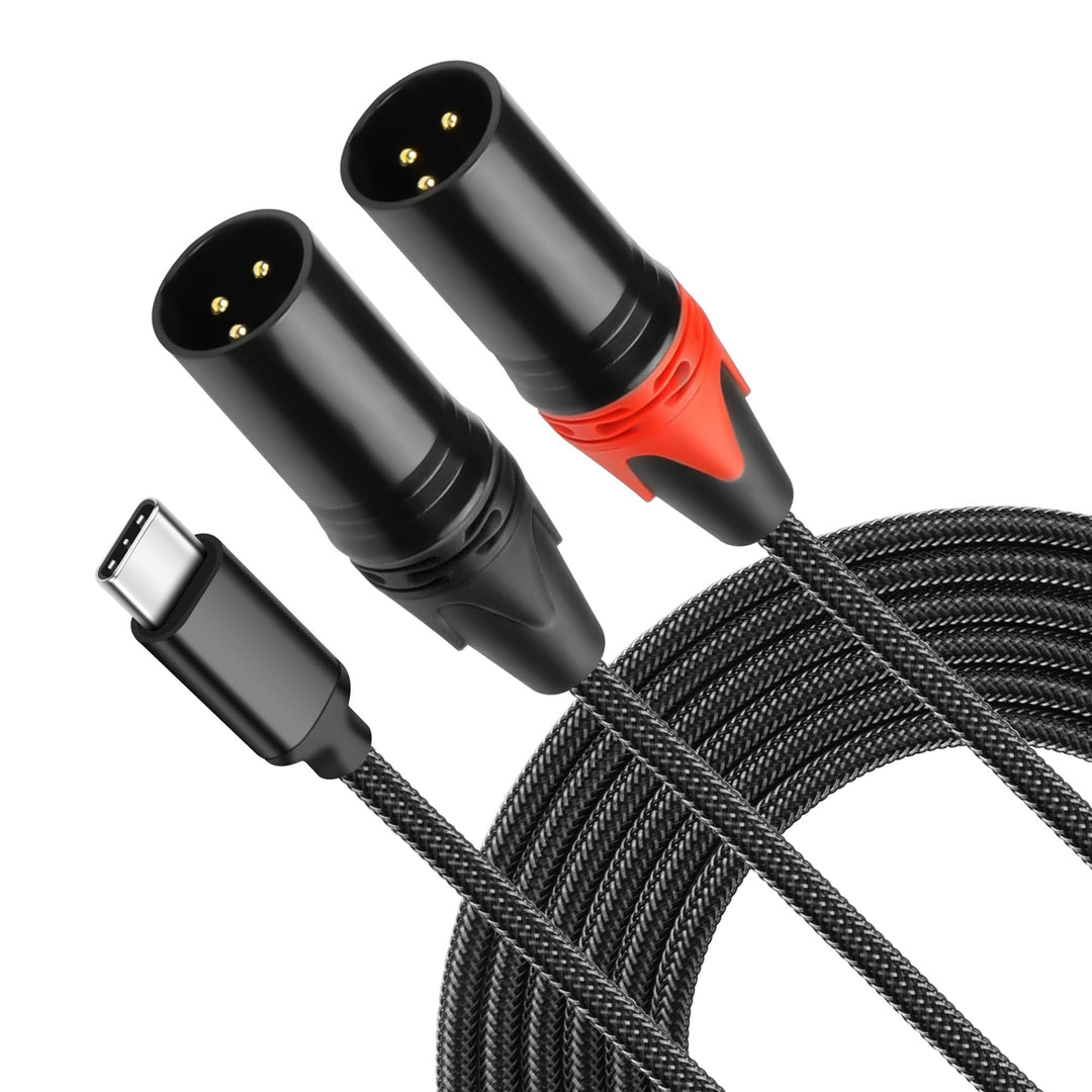 XMSJSIY USB C auf Dual XLR Mikrofonkabel Typ C Stecker auf XLR Stecker Stereo Verstärker Kabel Audio