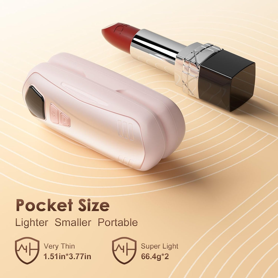 Handwärmer Elektrisch 2er Set,Taschenwärmer Wiederverwendbar mit 6000mAh,5 Heizmodi,Tragbarer USB Ha