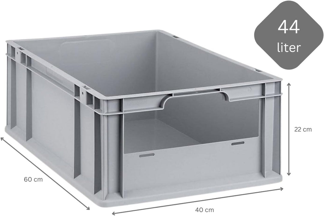 SuperSparSet 4x Eurobox NextGen Insight | HxBxT 22x40x60cm | 44 Liter | Front offen | Eurobehälter,