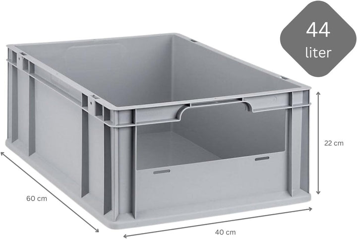 SuperSparSet 4x Eurobox NextGen Insight | HxBxT 22x40x60cm | 44 Liter | Front offen | Eurobehälter,