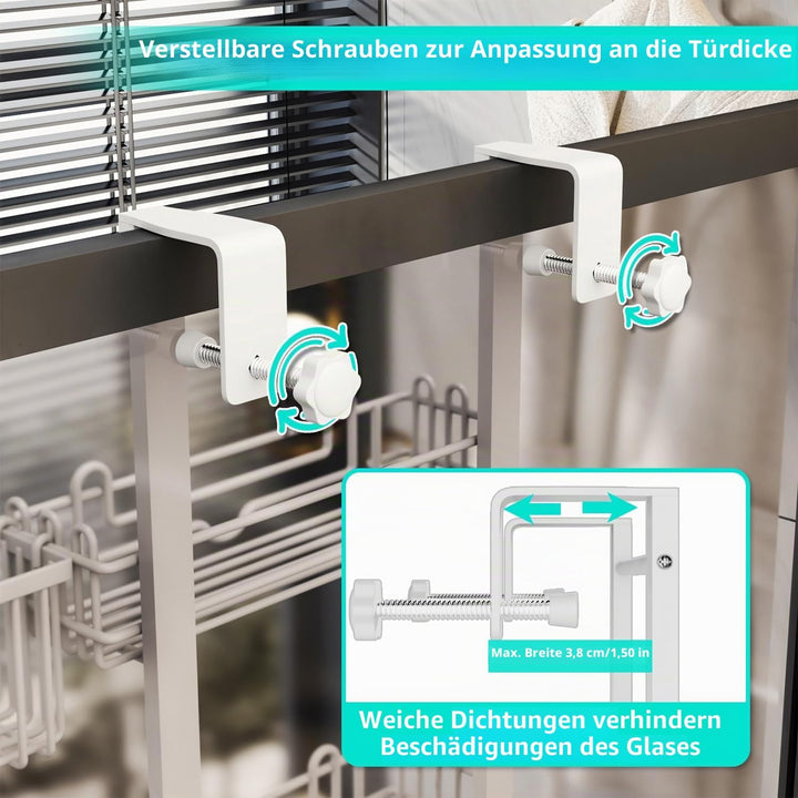 HapiRm Duschablage zum Hängen Dusch Hängeregal - Verstellbare 4 Etagen Duschregal zum Hängen über de