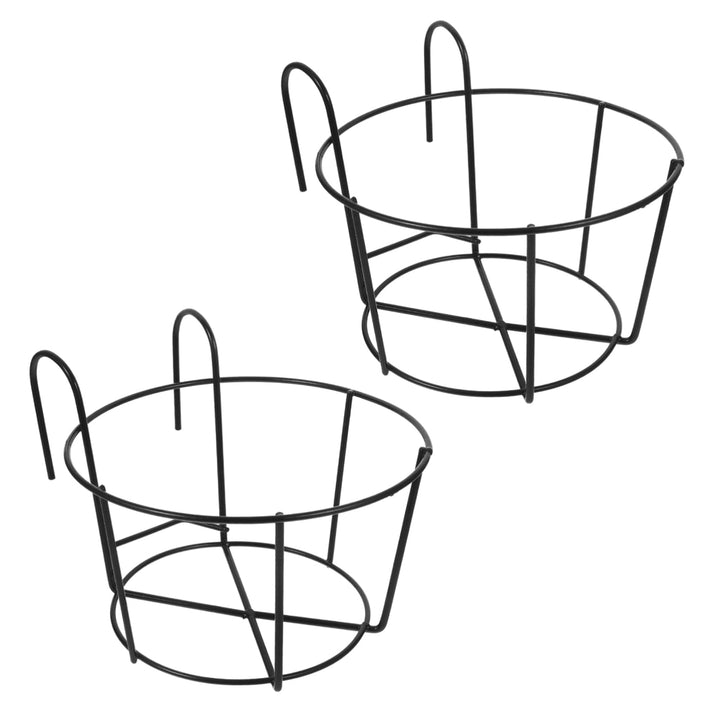 HEMOTON 2Pcs Eisengeländer Pflanzer Hängen Blumentopfhalter Balkon Pflanzenkörbe Bonsai Blumentopfha