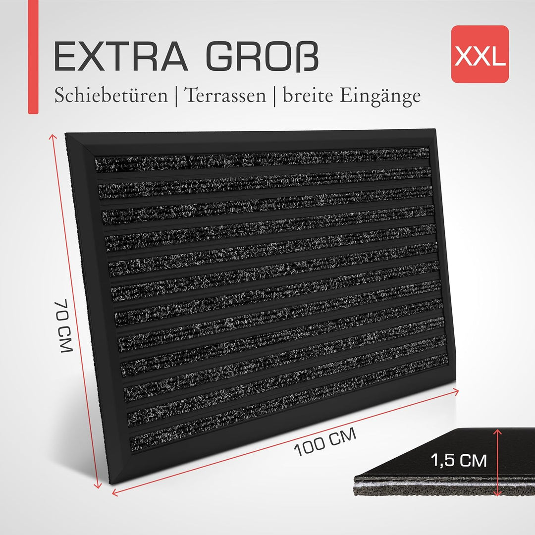 XXL Fussmatte Aussen 70x100 cm – rutschfest Rostfrei Fussabtreter Aussenbereich – Outdoor-Fussmatte