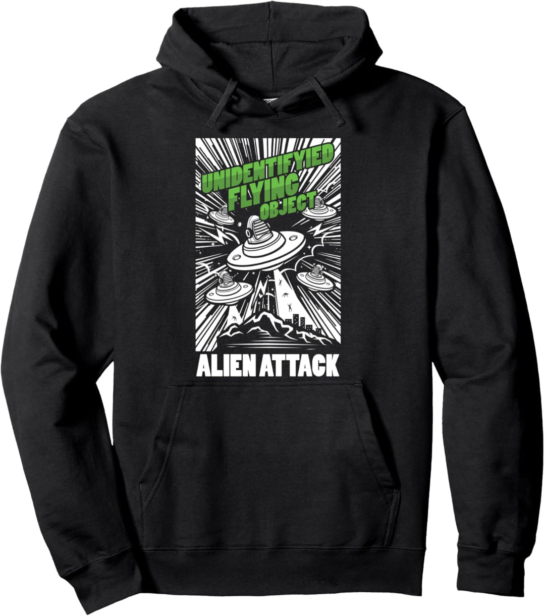 Ufo Alien Angriff Besucher Erde Angreifer ET Aliens Geschenk Pullover Hoodie