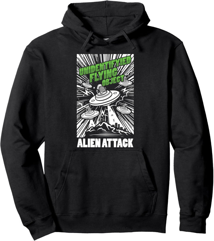 Ufo Alien Angriff Besucher Erde Angreifer ET Aliens Geschenk Pullover Hoodie