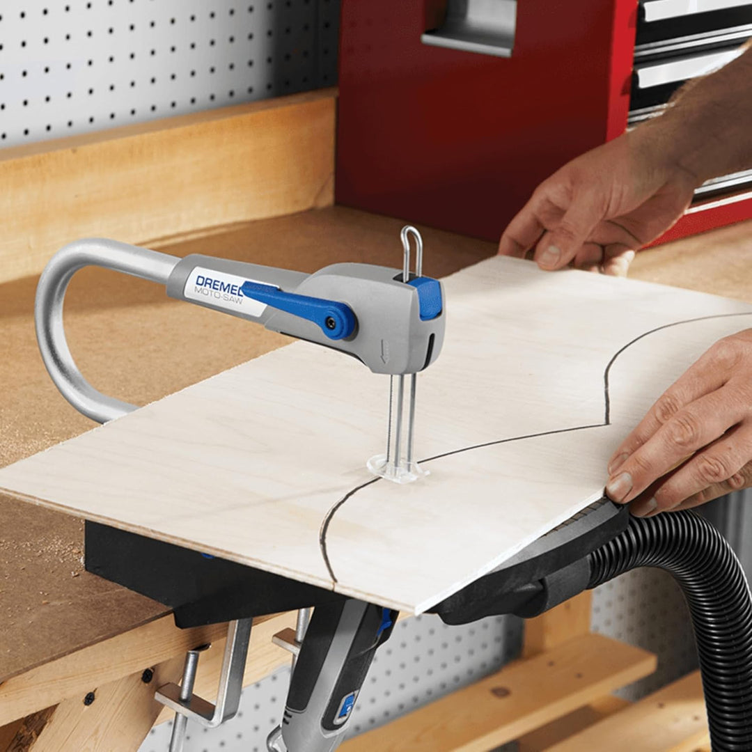 Dremel MS20 Moto-Saw Dekupiersäge, kompakte 2-in-1-Tischkreissäge (70 W) mit 1 Zubehörteil und 5 Säg