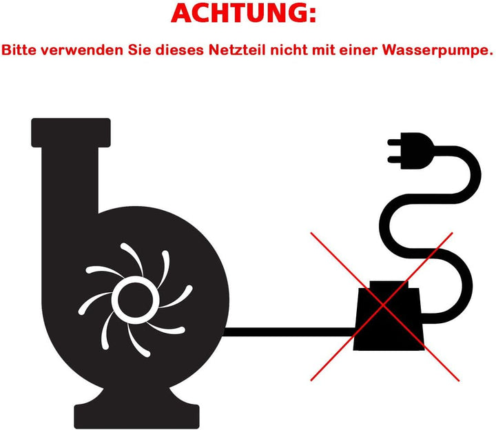 VBLED® Aussen Steckernetzteil Trafo 12V AC / 12W / IP67 für den Betrieb von Leuchten mit IP44 Stecks