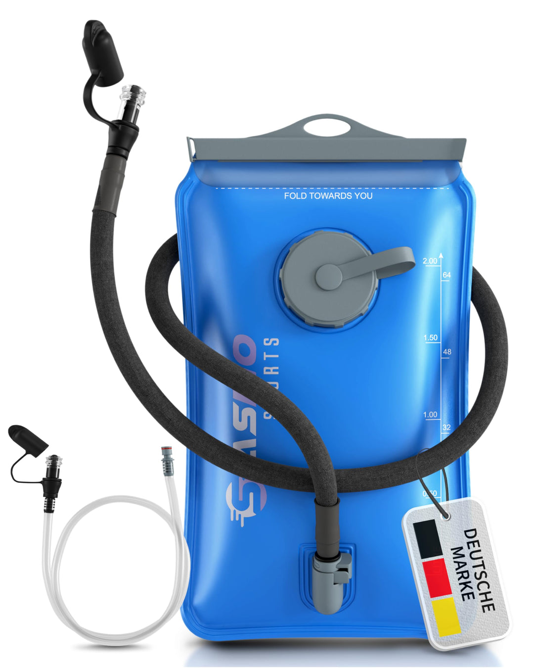 SASMO® Trinkblase 2l | mit isoliertem Trinkschlauch, Trinkblase 2L - isolierter Schlauch