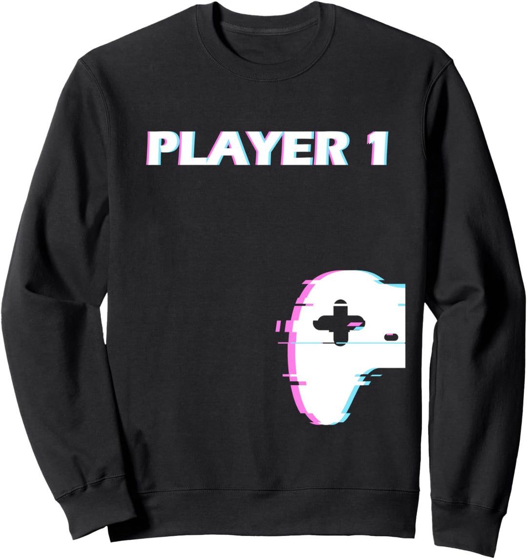 Player1 - Pärchen Valentinstag Gamer Partner Sweatshirt