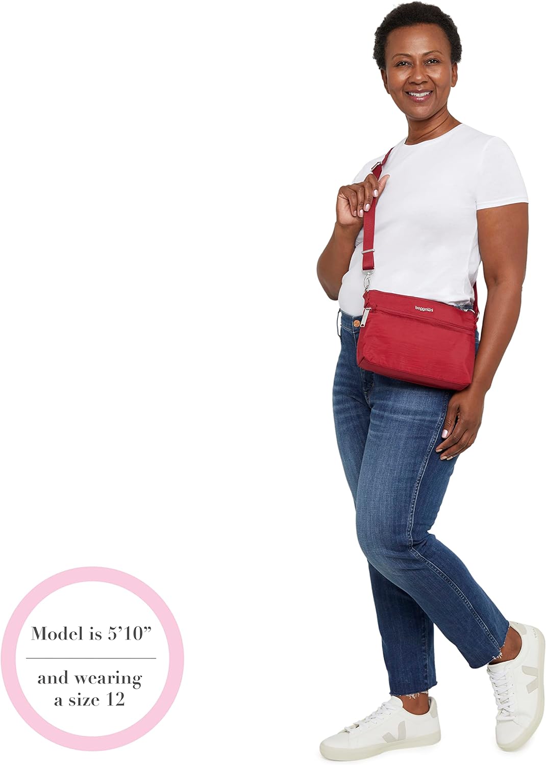 Baggallini Damen Anti-Theft Memento Crossbody Bag Umhängetasche Dunkelgrau, Dunkelgrau