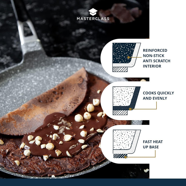 MasterClass Induktionsgeeignete Antihaft-Crêpe-Pfanne aus Aluminiumguss, 28 cm