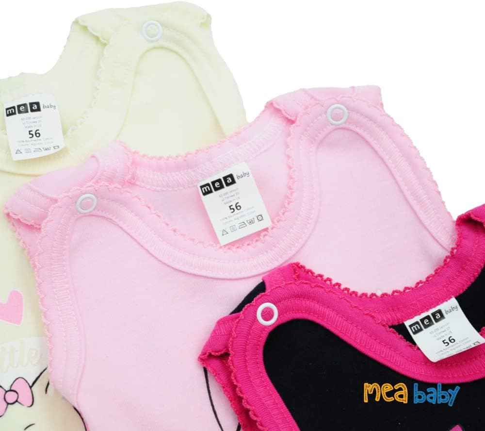 Unisex Baby Strampler mit Aufdruck aus 100% Baumwolle im 5er Pack. Baby Strampler für Mädchen Baby S