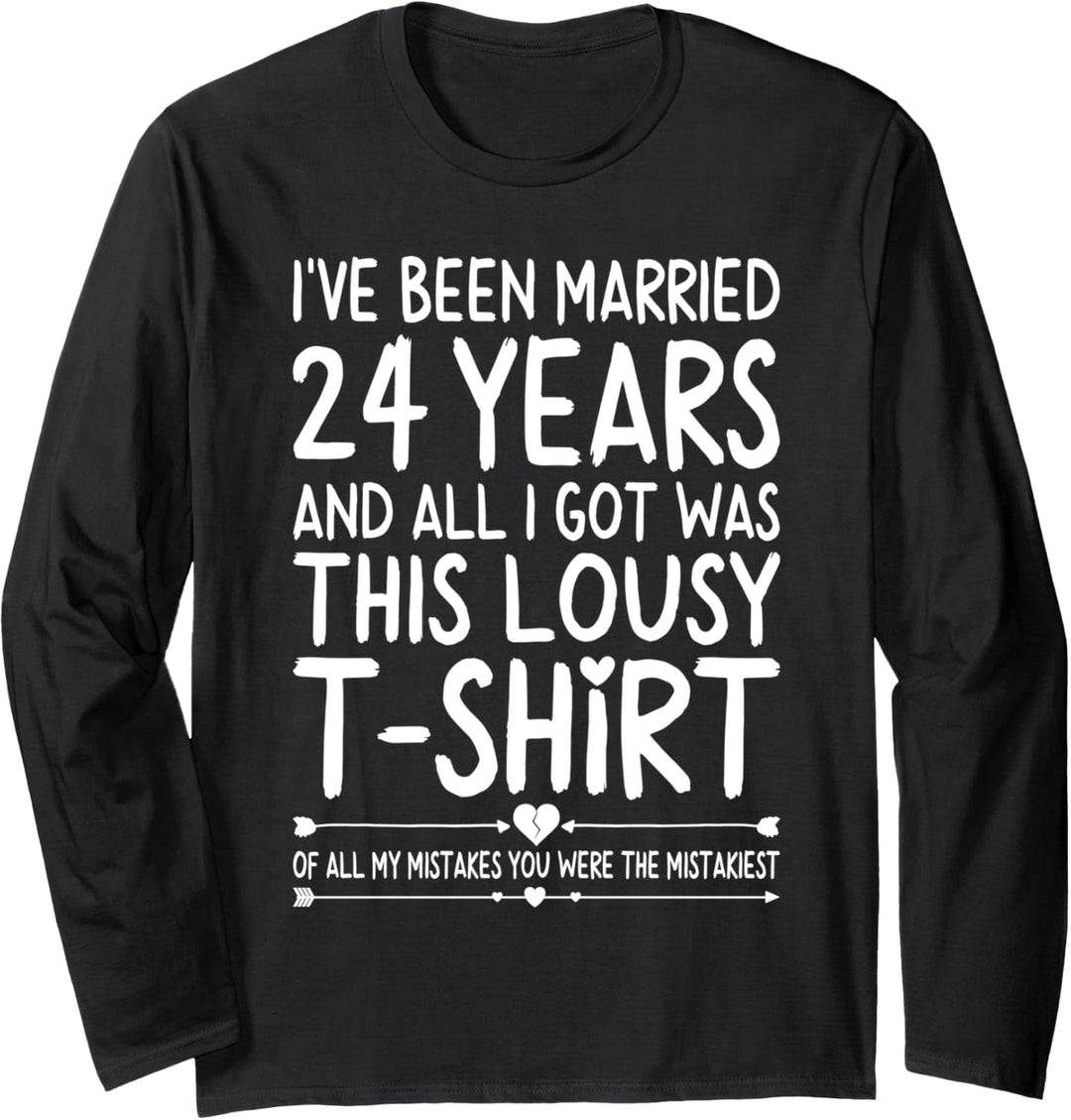 24th Wedding Anniversary Shirt for Her and Him Couples Funny Langarmshirt